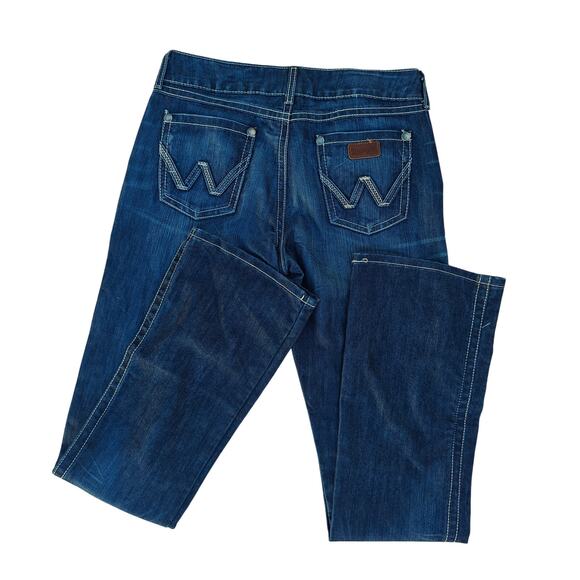 Wrangler Women’s 9/10 x 36 Bootcut Jeans Dark Wash Mid Rise Stretch Denim - Picture 2 of 6